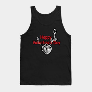 Happy Valentines Day with Padlock & Flowers ,Cute Gift on Valentines Day Tank Top